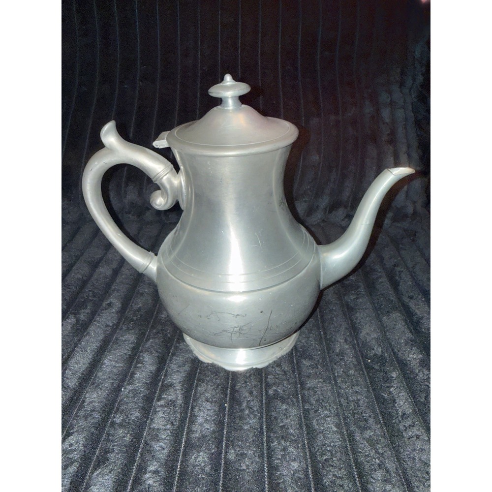 Woodbury Pewterers Pewter Tea Pot Collectible Serving Vessel 9" Tall - Picture 2 of 13